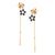 Star Hanging Drop Chain CZ Stud Steel Earrings - Monera-Design Co., Ltd
