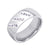 Steel Ring with 3 Lines of Glued Stones - Monera-Design Co., Ltd