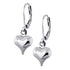 Steel Heart Love Cute Dangle Drop Leverback Earrings