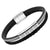 Steel Bracelet with 2 Lines and Leather - Monera-Design Co., Ltd