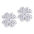 Beautiful Flower CZ Steel Earrings
