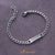 Chain Link Plate Bar CZ Studded Steel Bracelet - Monera-Design Co., Ltd