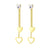 Dangle Drop Heart Steel Earrings with Heart CZ - Monera-Design Co., Ltd