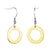 Dangle Drop circle 2 Tone Steel Earrings - Monera-Design Co., Ltd