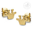 Gold Crown Stud Steel Earrings