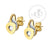 Steel Gold Stud Earrings with CZ - Monera-Design Co., Ltd