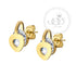 Steel Gold Stud Earrings with CZ