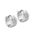 Sandblasted Finish Steel Huggies Earrings With Center CZ - Monera-Design Co., Ltd