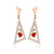 CZ Love & Heart Dangle Drop Steel Earrings - Monera-Design Co., Ltd