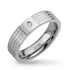 Sparkly Cubic Zircon Geometric Stainless Steel Engagement Band Ring