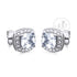 Silver 925 Stud Earrings with Rhodium Plating and Square Shape CZ