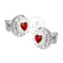 Steel, Pearls & Cubic Zirconia Heart Stud Earrings