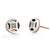 Two Tone Steel Earrings with 4 Crystals - Monera-Design Co., Ltd