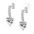 Silver 925 Drop Earrings with Rhodium Plating and Heart Shape CZ
