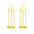 Steel Triangle Earrings with 3 Steel Line Beads - Monera-Design Co., Ltd