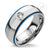 Stainless Steel Ring with PVD on the Edge and Cubic Zircon - Monera-Design Co., Ltd