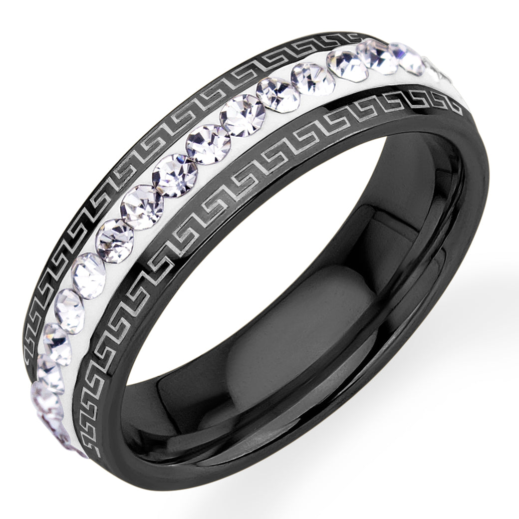 Greek Style Steel Ring With CZ Stone | 4600144920708 | Monera-Design Co ...