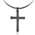 Steel Cross Pendant Adjustable Black Rope Cord Necklace - Monera-Design Co., Ltd