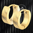 Unisex Engraved Huggies PVD Yellow Gold Earrings