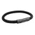 Steel Ribbed Clasp Braided Black Leather Bracelet - Monera-Design Co., Ltd