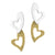 Two Tone Drop Heart Steel Earrings - Monera-Design Co., Ltd