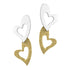 Two Tone Drop Heart Steel Earrings