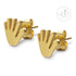 Stud Hand Steel Gold Earrings
