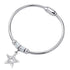 Snake Chain CZ Star Charm Bracelet