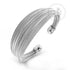 Open Cuff Twisted Wire Stainless Steel Bangle for Women