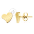 Steel Gold Heart Stud Earrings