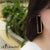 Stainless Steel Large Geometric Stud Hoop Rectangle Earrings - Monera-Design Co., Ltd