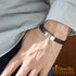 Steel Magnetic Clasp Thin Braided Black Leather Bracelet