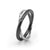 Steel Double Ring with Black PVD and CZ Stone - Monera-Design Co., Ltd