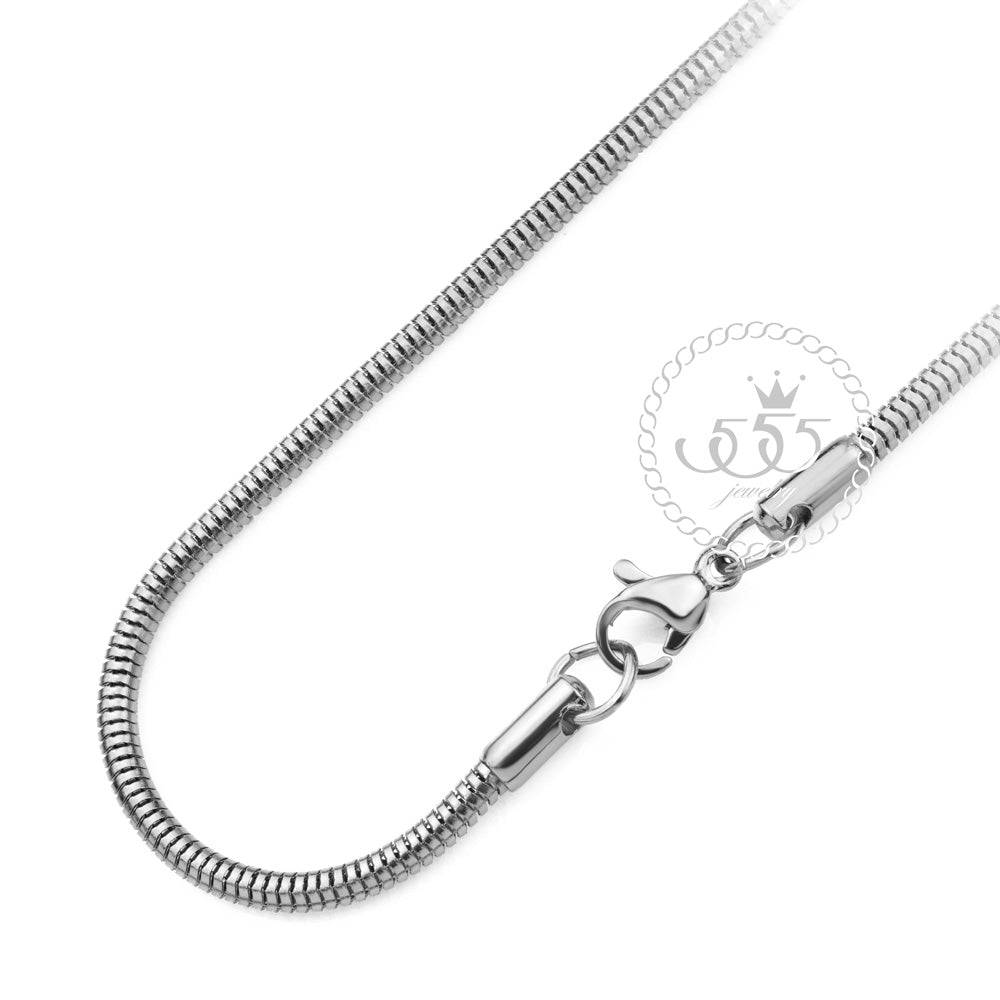 Flat Snake Chain Sterling Silver Necklace, 925 Silver / 60cm