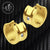 Unisex Yellow Gold Hoop Earrings with CZ - Monera-Design Co., Ltd