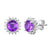 Silver 925 Stud Flower Earrings with Rhodium Plating and Crystals - Monera-Design Co., Ltd