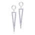 Silver 925 Dangle Triangle Earrings with Rhodium Plating