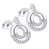 Silver 925 Circle Stud Earrings with Rhodium Plating