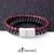Stainless Steel Braided Leather & Cuban Link Chain Bracelet - Monera-Design Co., Ltd