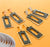 Rectangle Drop Dangle Hammered Steel Earrings - Monera-Design Co., Ltd