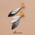 Steel Dangle Drop Stud Layered Feather Earrings - Monera-Design Co., Ltd