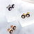 Pair Round Circle Solitaire Cubic Zirconia Stud Earrings - Monera-Design Co., Ltd