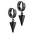 Steel Huggies Earrings with Drop Spike - Monera-Design Co., Ltd