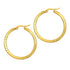 Gold Hoop Steel Earrings with Eroding Lines Around