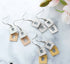 Sparkly Square Dangle Drop Steel Earrings
