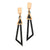 Stainless Steel Double Triangles Hollow Dangle Drop Earrings - Monera-Design Co., Ltd
