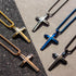 Grooved Stainless Steel Unisex Cross Necklace