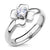 Flower Design Steel Ring With CZ - Monera-Design Co., Ltd