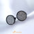 Steel 2-tone Sandblasted Round Circle Stud Earrings - Monera-Design Co., Ltd