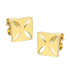 Gold Steel Stud Earrings with Cross Design